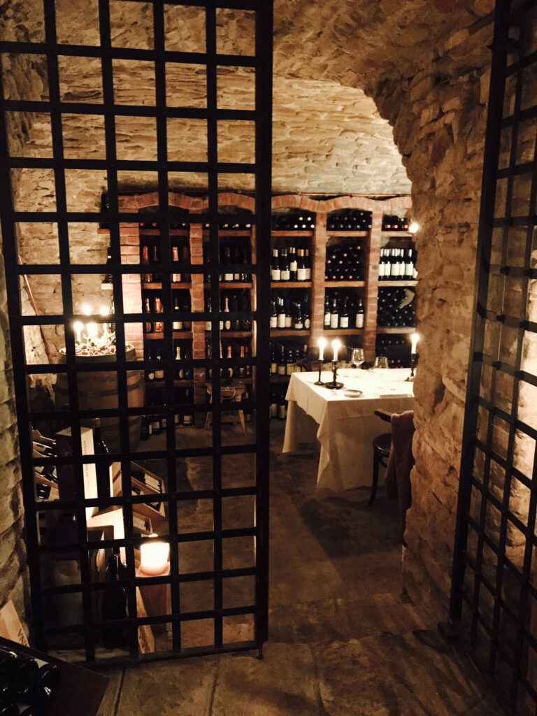 Dark wine cellar