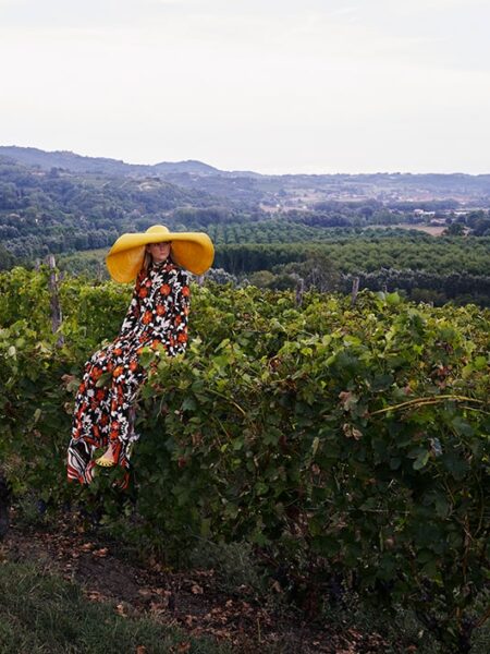 Girl on vineyard