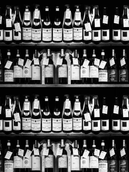Shelves of wine bottles